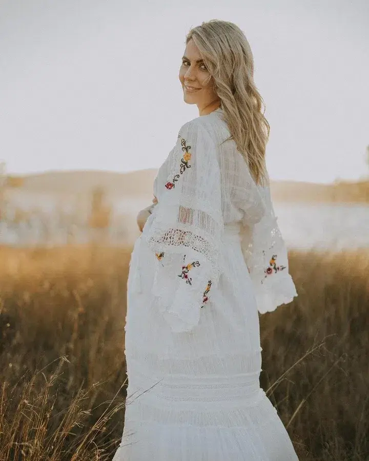 Fillyboo Charm Your Way Embroidered Maxi Dress White Size L for rent on The Volte - main image