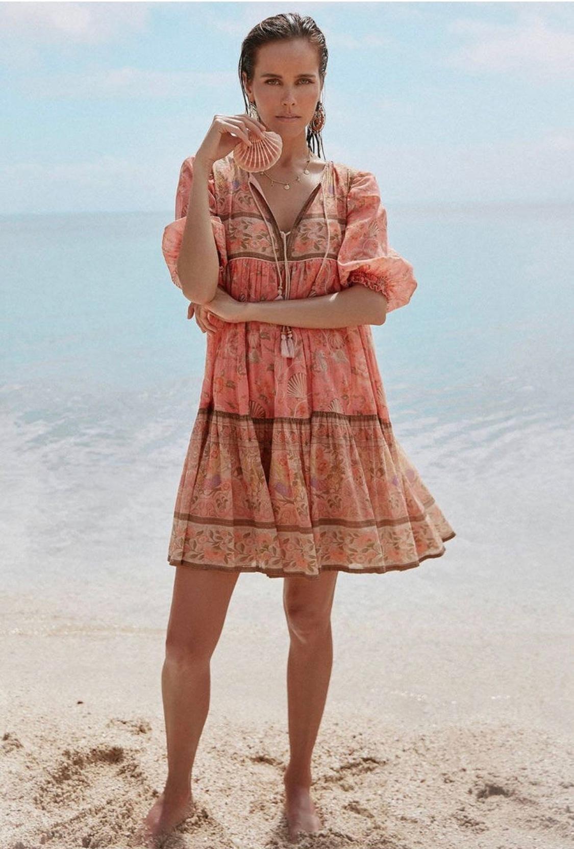 Spell & The Gypsy Seashell Boho Mini Dress Size 6 - Image 1