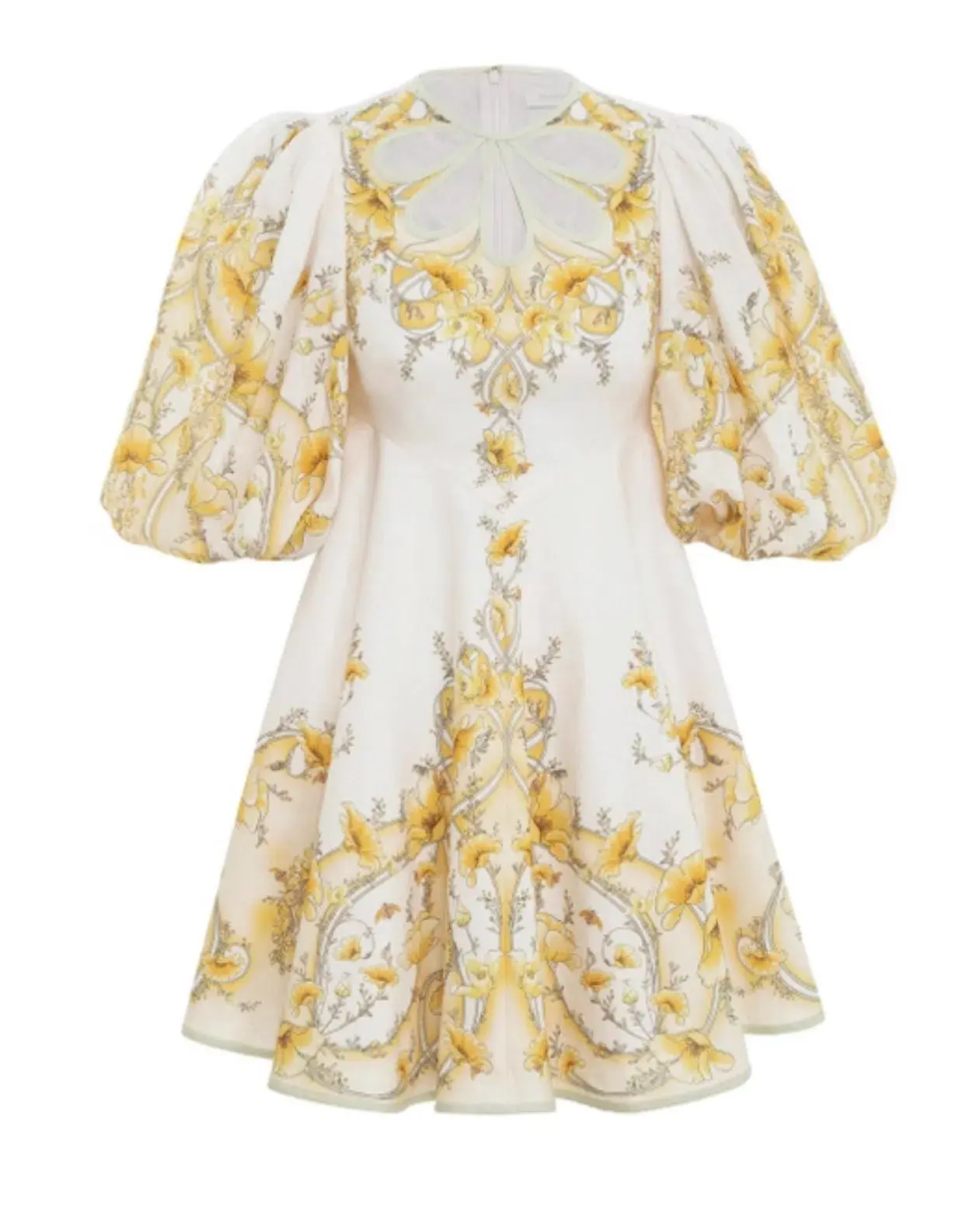 Zimmermann Jeannie Keyhole Mini Dress Yellow Poppy Size 12 - Image 1