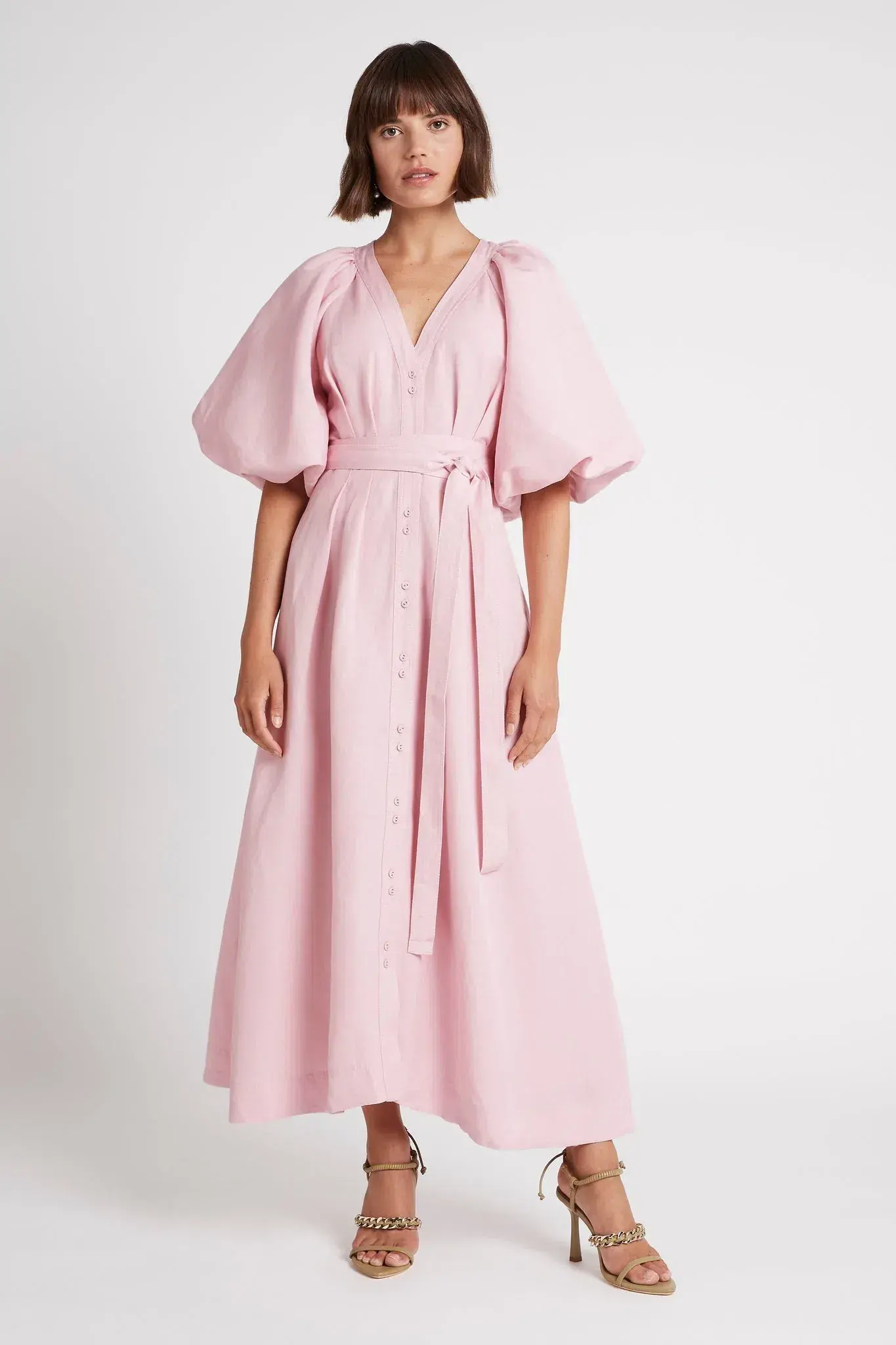 Aje Evermore Midi Dress Rose Pink Size 8  - Image 1