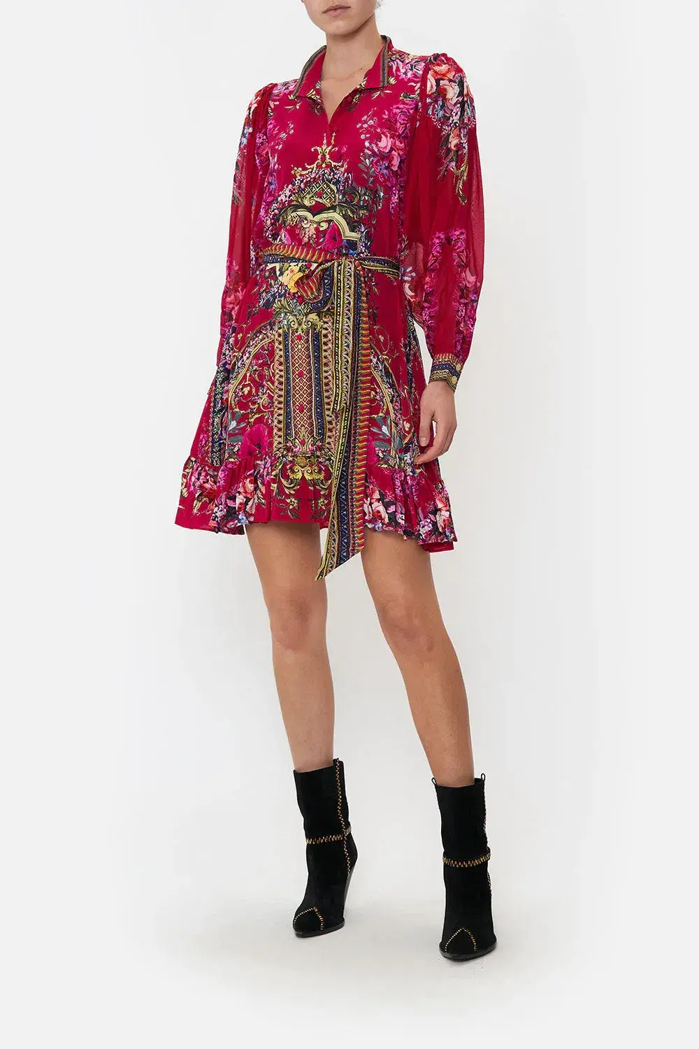 Camilla Drop Sleeve Shirt Mini Dress Boheme Blooms Size XL / AU 16 - Image 1