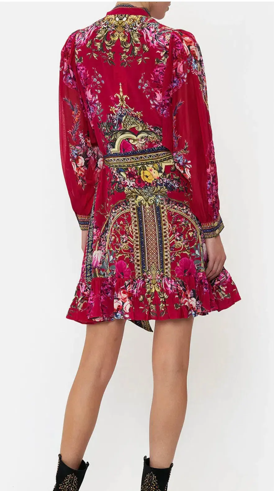 Camilla Drop Sleeve Shirt Mini Dress Boheme Blooms Size XL / AU 16 - Image 3
