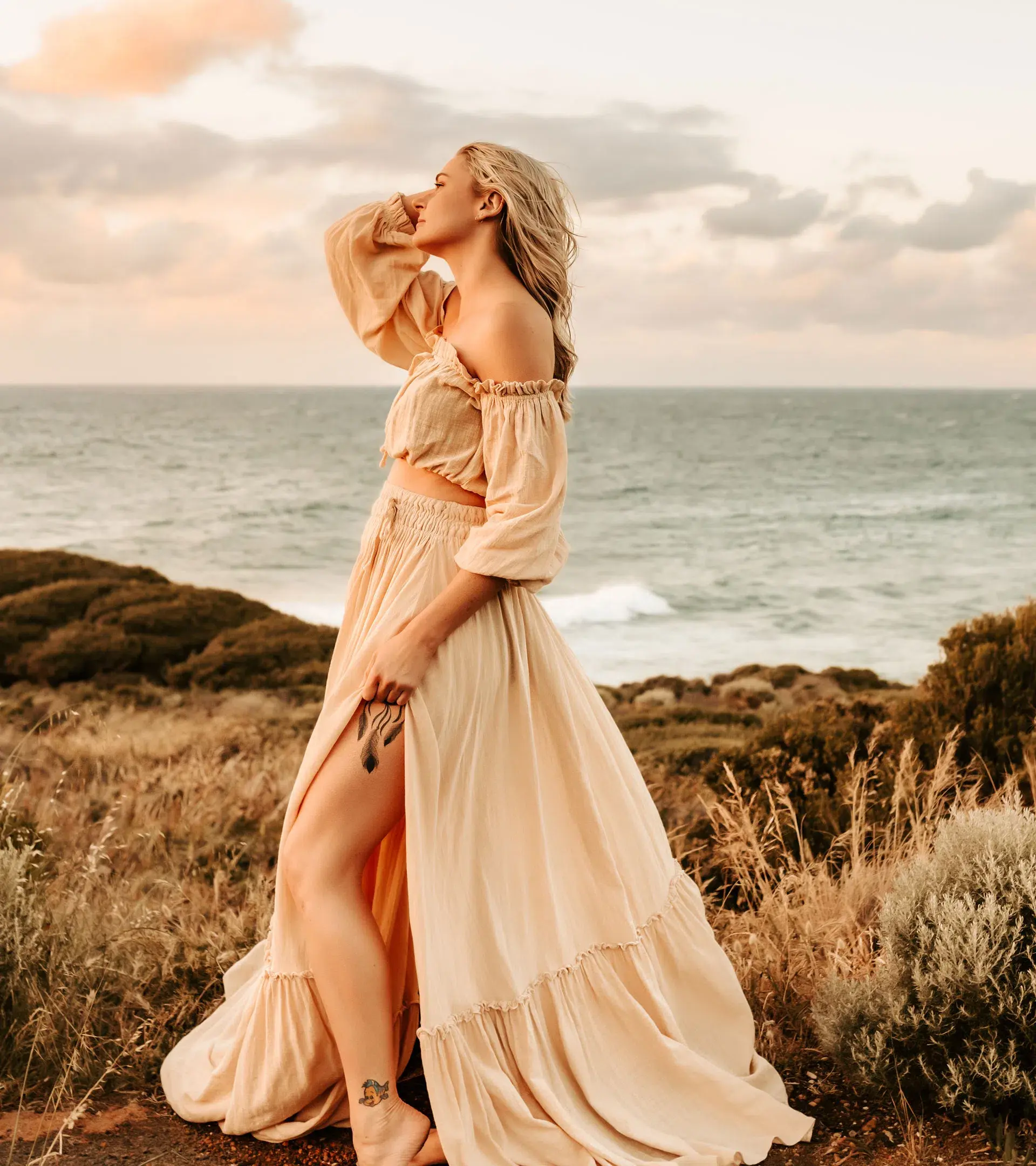 We Are Reclamation There Is Nothing Quite Like You Two Piece Maternity Gown Dark Ivory One Size  - Image 1
