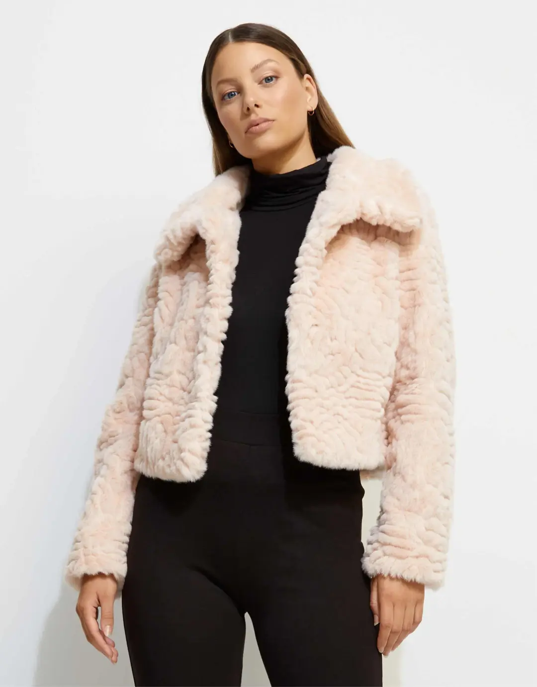 Unreal Fur Lily Jacket Peach Size 8 for rent on The Volte - main image