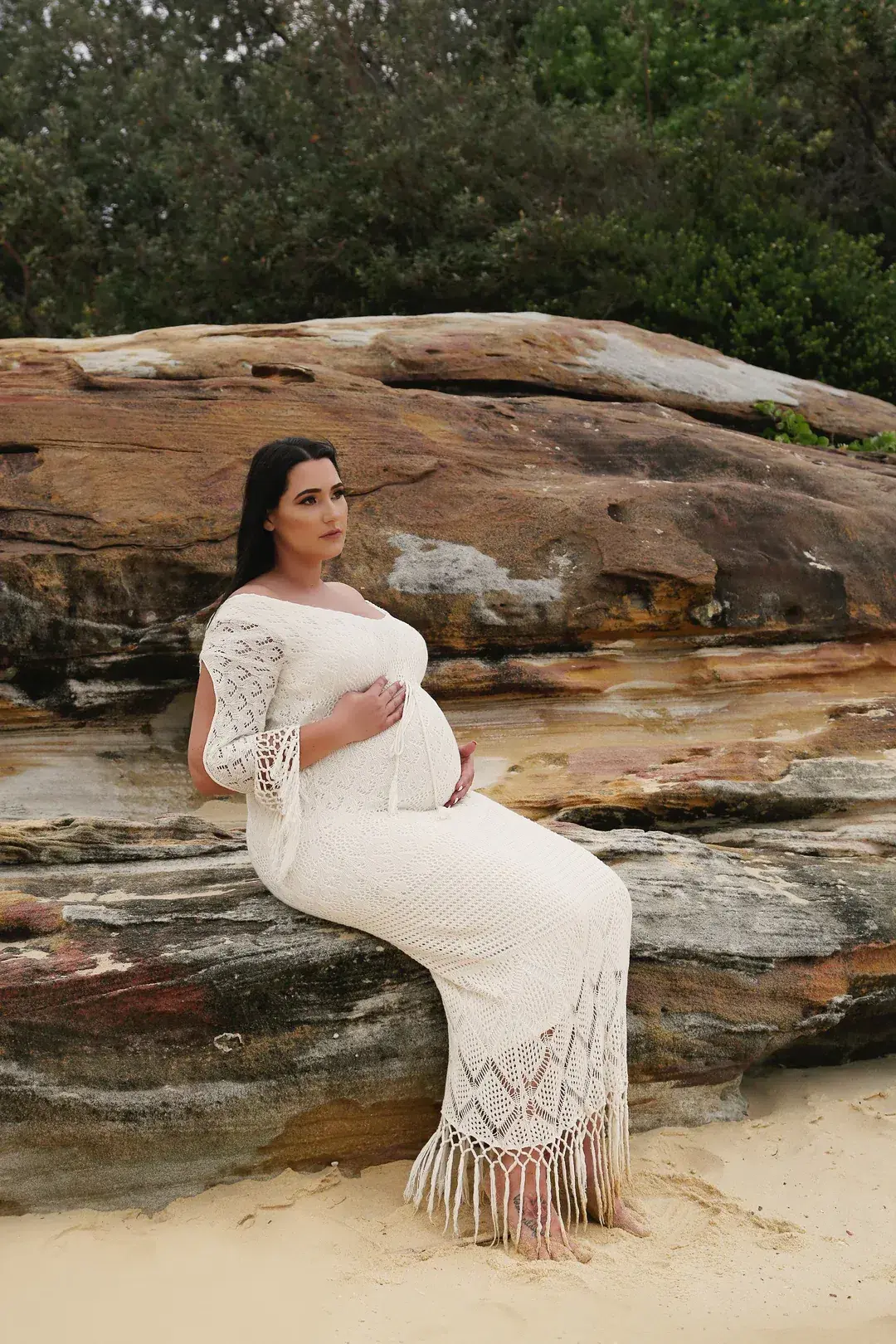 Fillyboo Brooke Crochet Maxi Dress Cream Size S - Image 2