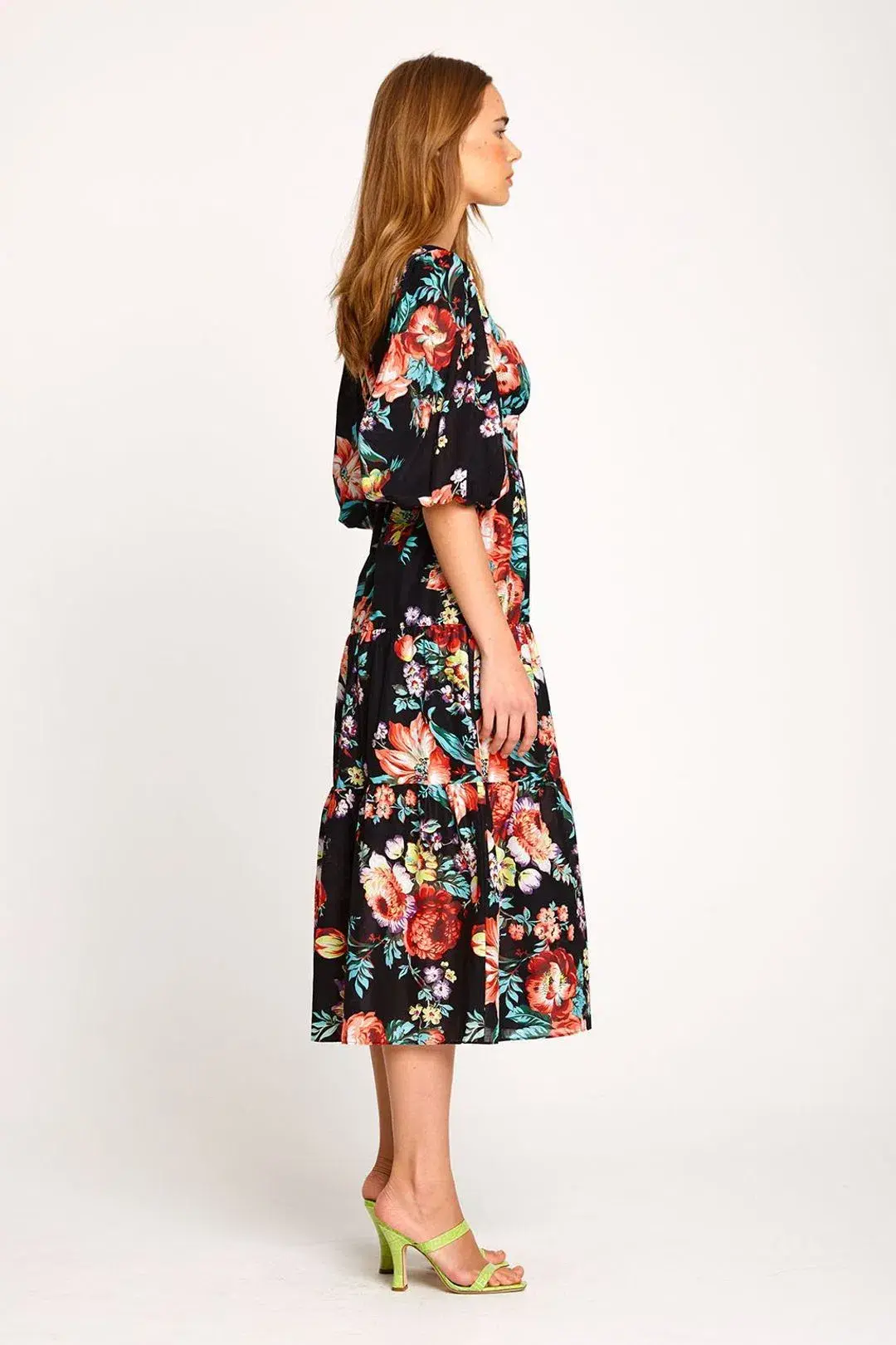 Alice McCall Baby Dee Midi Dress  Black Print Size 12 - Image 3