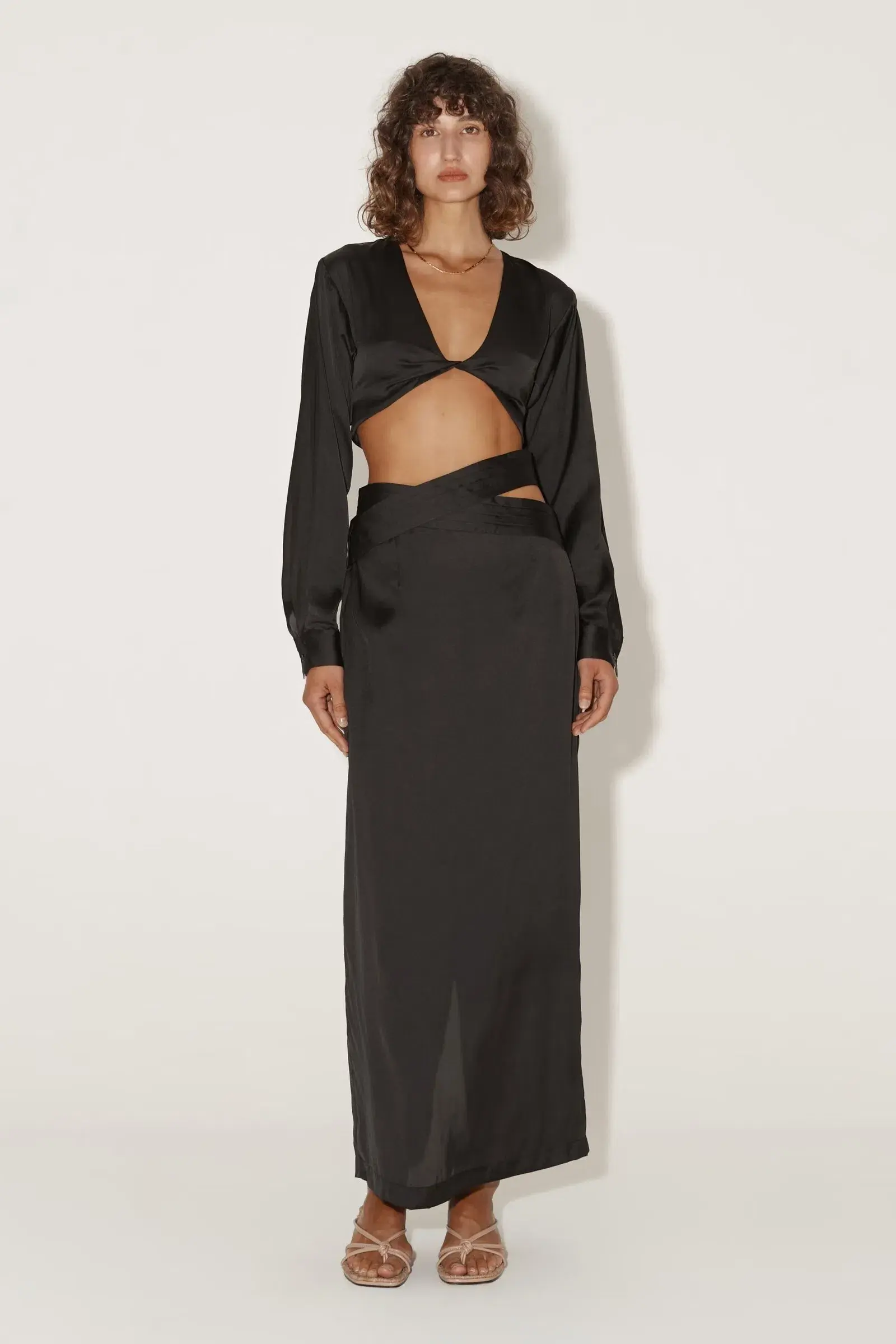 Hansen & Gretel Sofia Shirt and Shimma Skirt Set Black Size 8 - Image 1