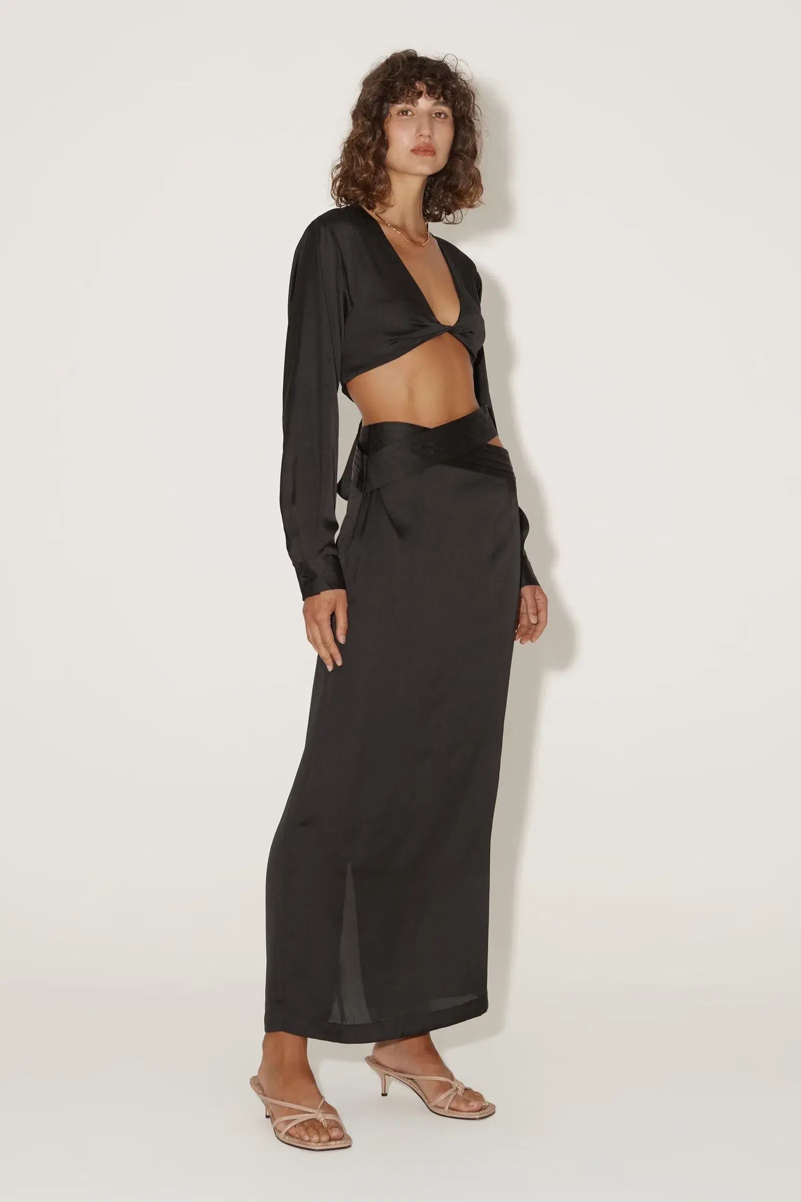 Hansen & Gretel Sofia Shirt and Shimma Skirt Set Black Size 8 - Image 2