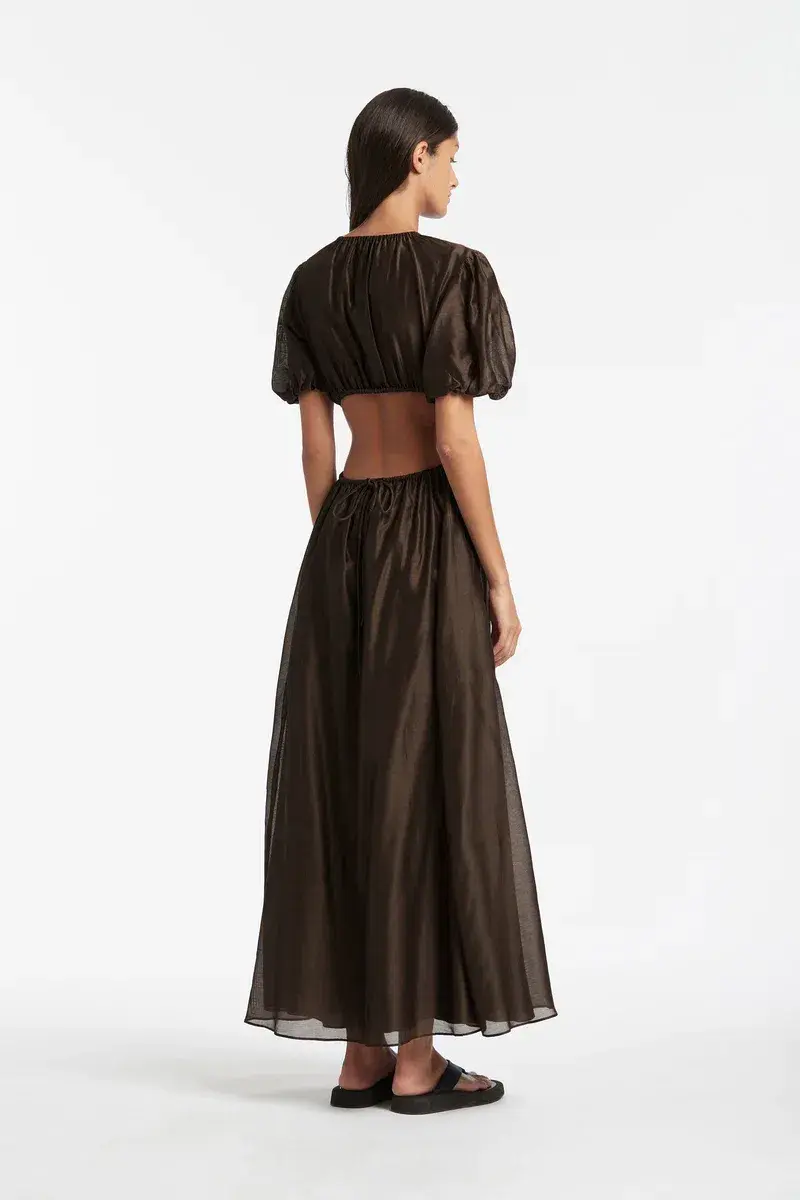 Sir The Label Anje Puff Sleeve Gown Brown Size 3 / AU 12 - Image 2