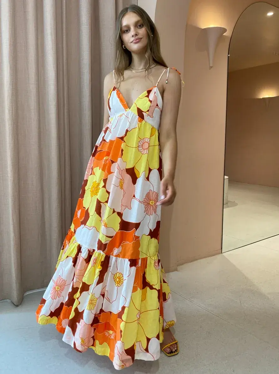 Steele Farida Dress Flower Power Print Size 10 - Image 1
