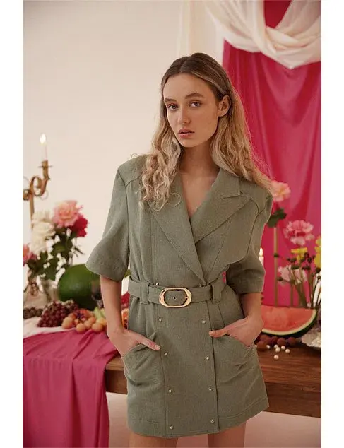 ACLER Dunstan Dress GREEN Size AU 6 - Image 3
