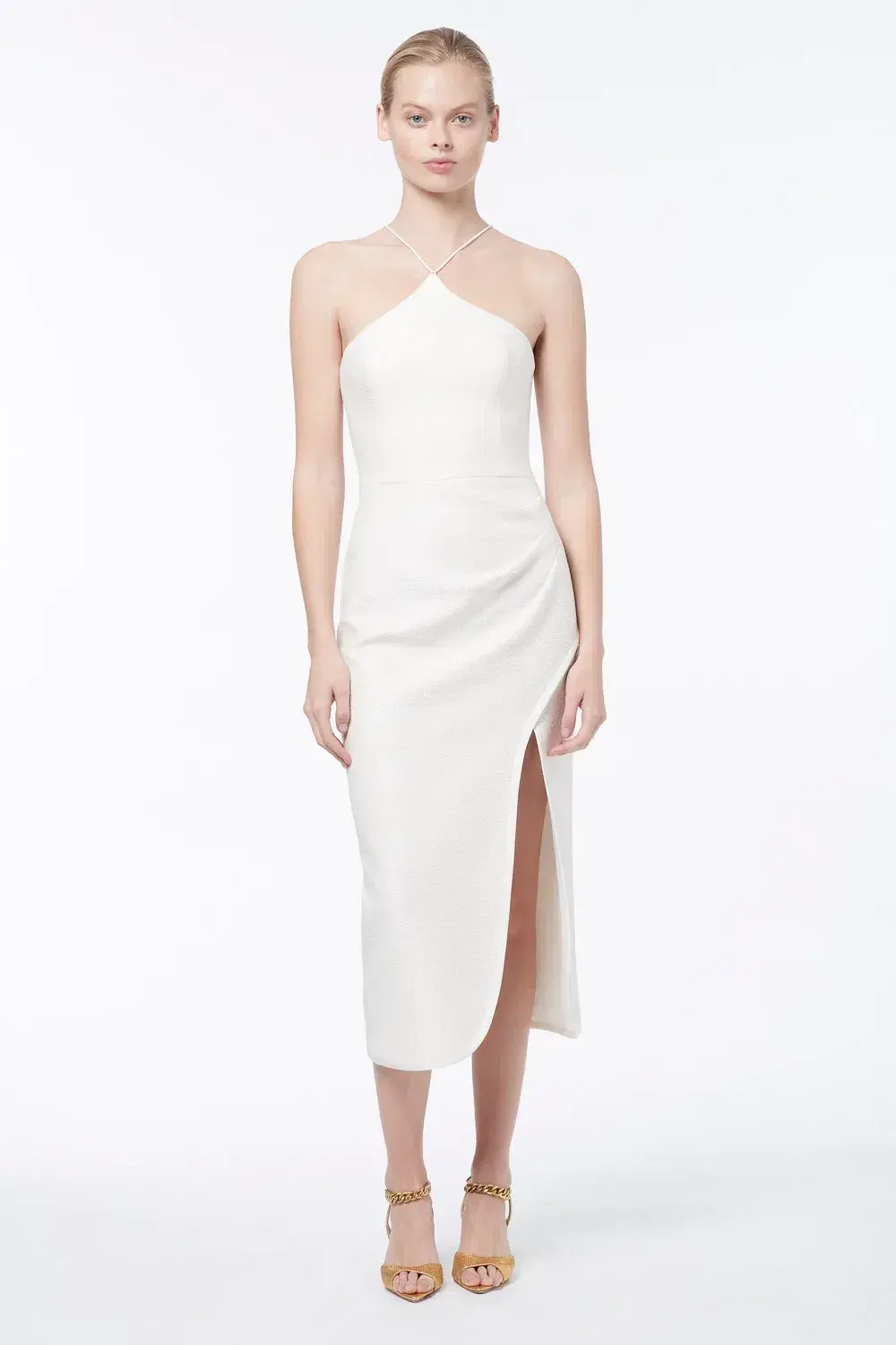 MANNING CARTELL Canvas Raffia Midi Dress WHITE Size AU 6 - Image 1