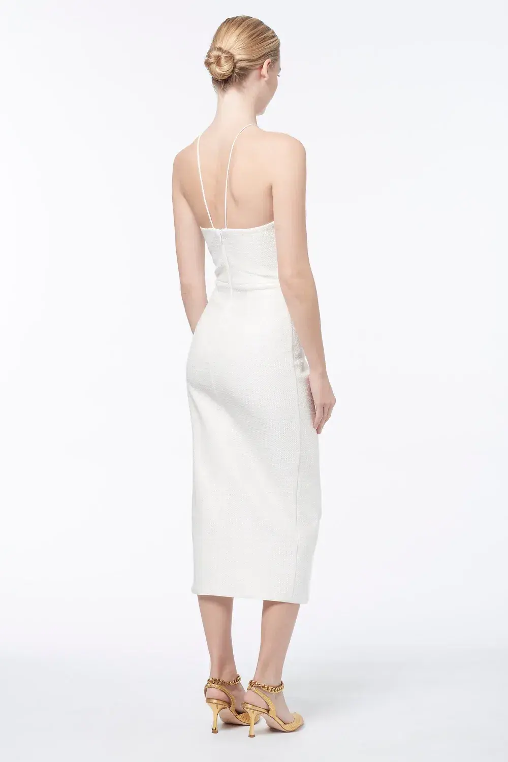 MANNING CARTELL Canvas Raffia Midi Dress WHITE Size AU 6 - Image 3