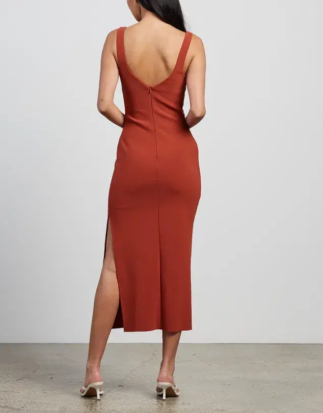 BEC + BRIDGE Joelle Midi Dress ORANGE Size AU 6 - Image 4