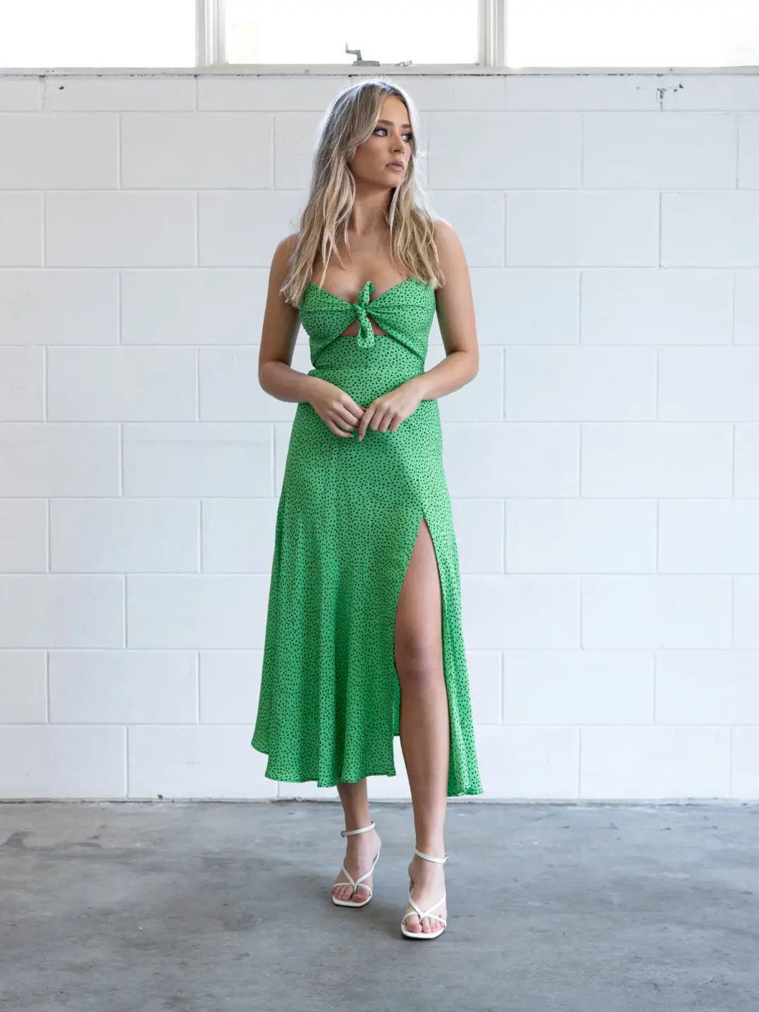 Bec & Bridge Neve Dress Green Print Size 12 for rent on The Volte - main image