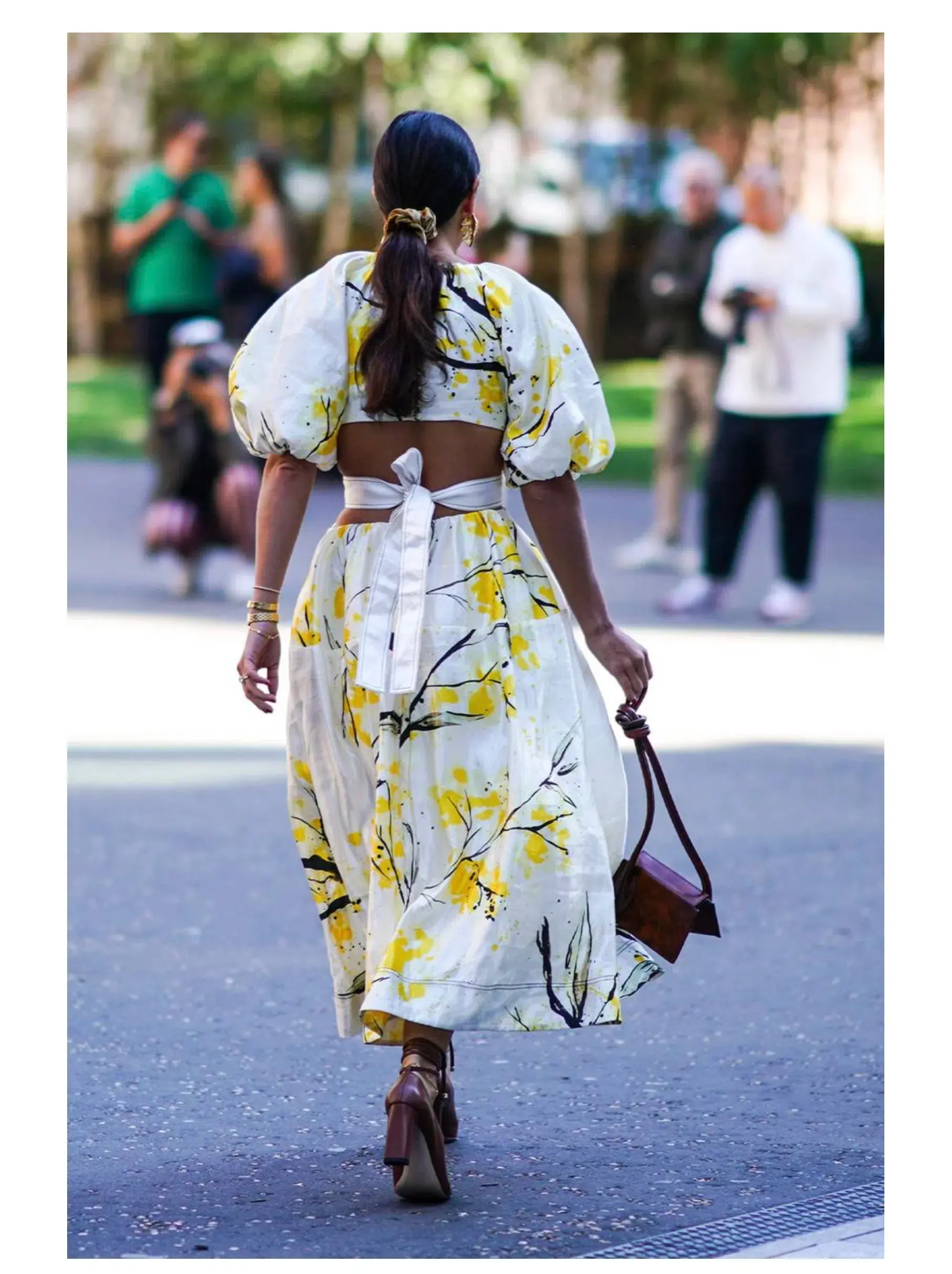 Aje Mimosa Cut-out Midi Dress In Wattle Print Size 8 - Image 5
