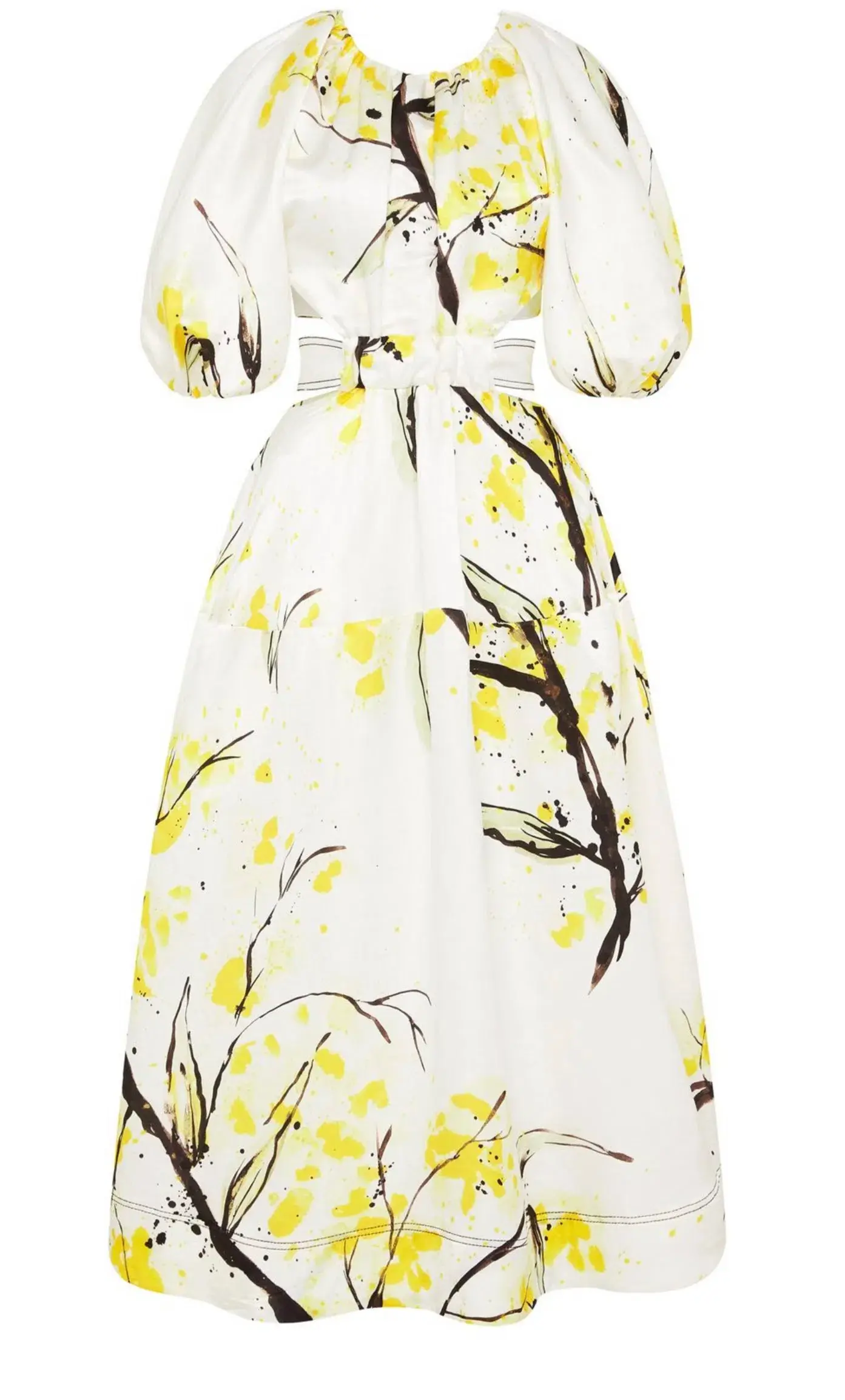 Aje Mimosa Cut-out Midi Dress In Wattle Print Size 8 - Image 8