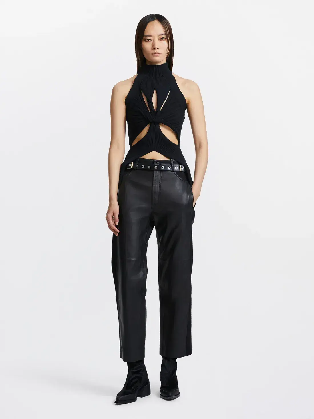 Dion Lee Muscular Twist Tank Black Size 6 - Image 2