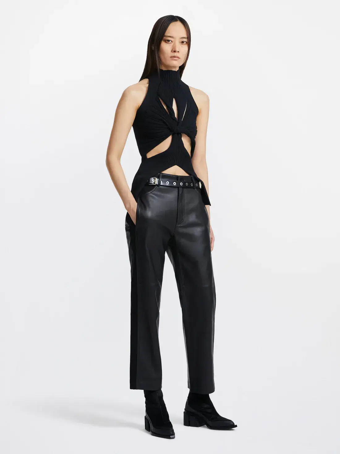Dion Lee Muscular Twist Tank Black Size 6 - Image 4
