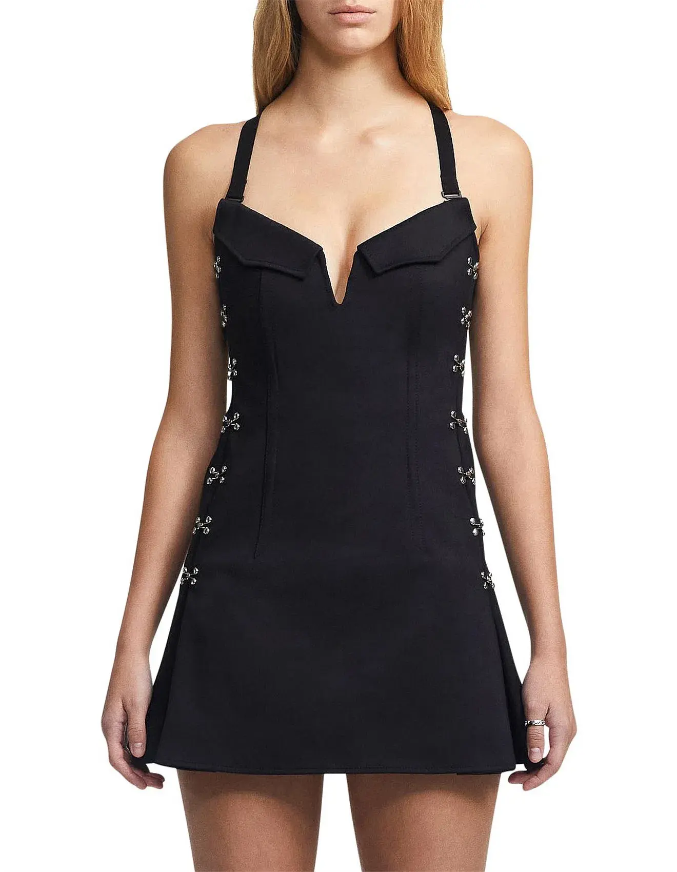 Dion Lee Accordion Pleat Mini Dress Black Size 6 - Image 2