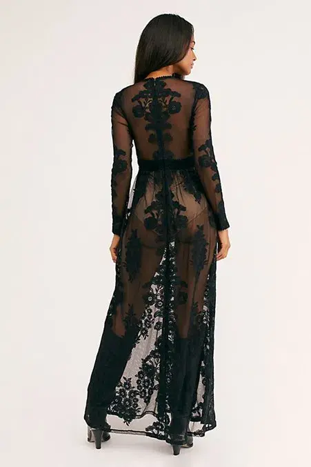 For Love & Lemons Temecula Maxi Dress Black Size M - Image 3