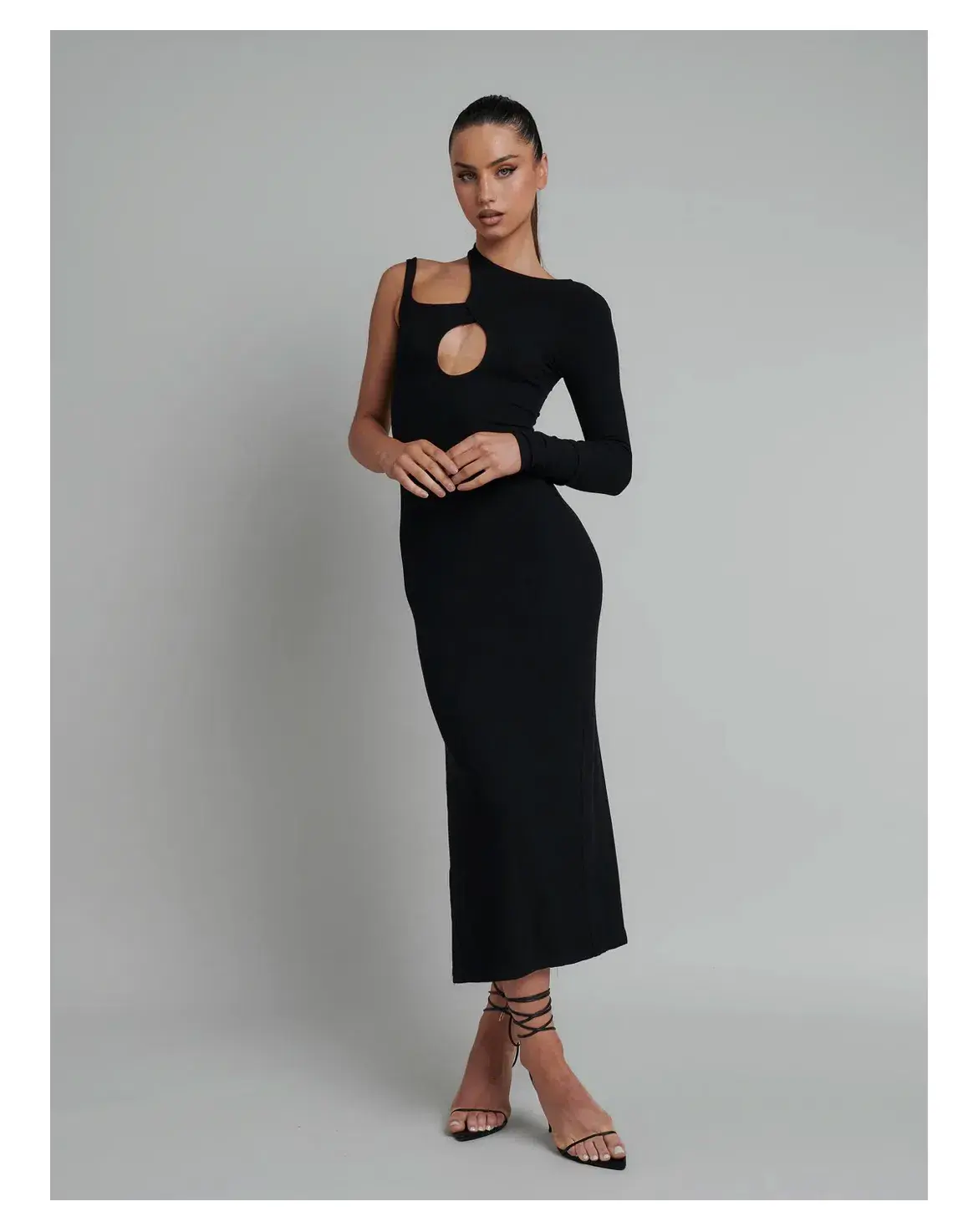 Bayse Shona Asymmetric Dress Black Size S - Image 1