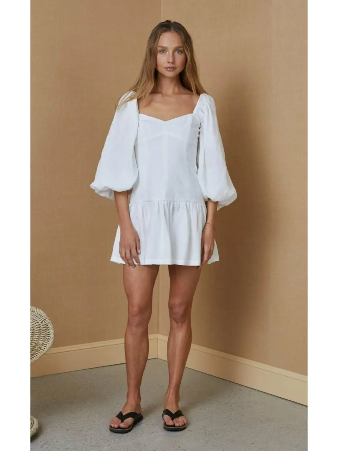 Bec & Bridge Henriette Mini Dress Ivory White Size AU 6  for rent on The Volte - main image