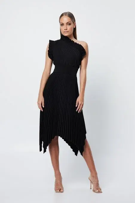 Mossman The Lady Like Midi Dress Black Size 6 - Image 1