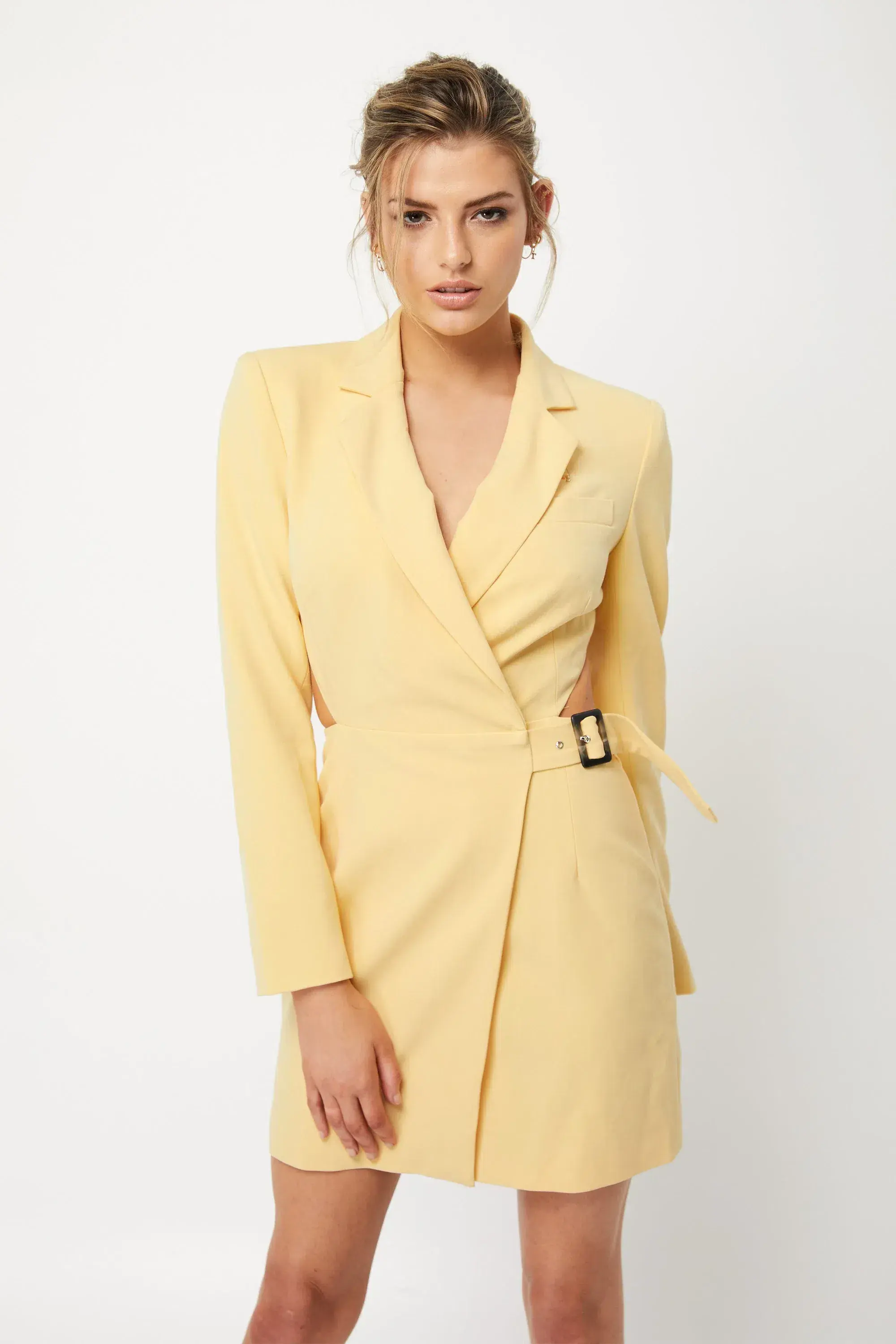 Mossman Alluring Eyes Mini Dress Yellow Size 8 - Image 2