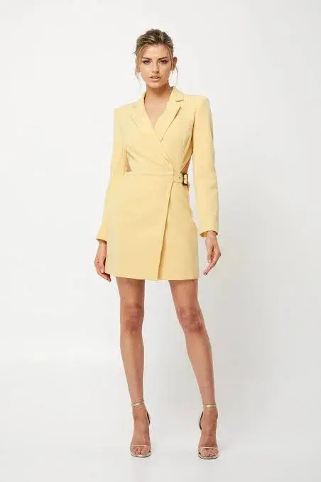 Mossman Alluring Eyes Mini Dress Yellow Size 8 - Image 1
