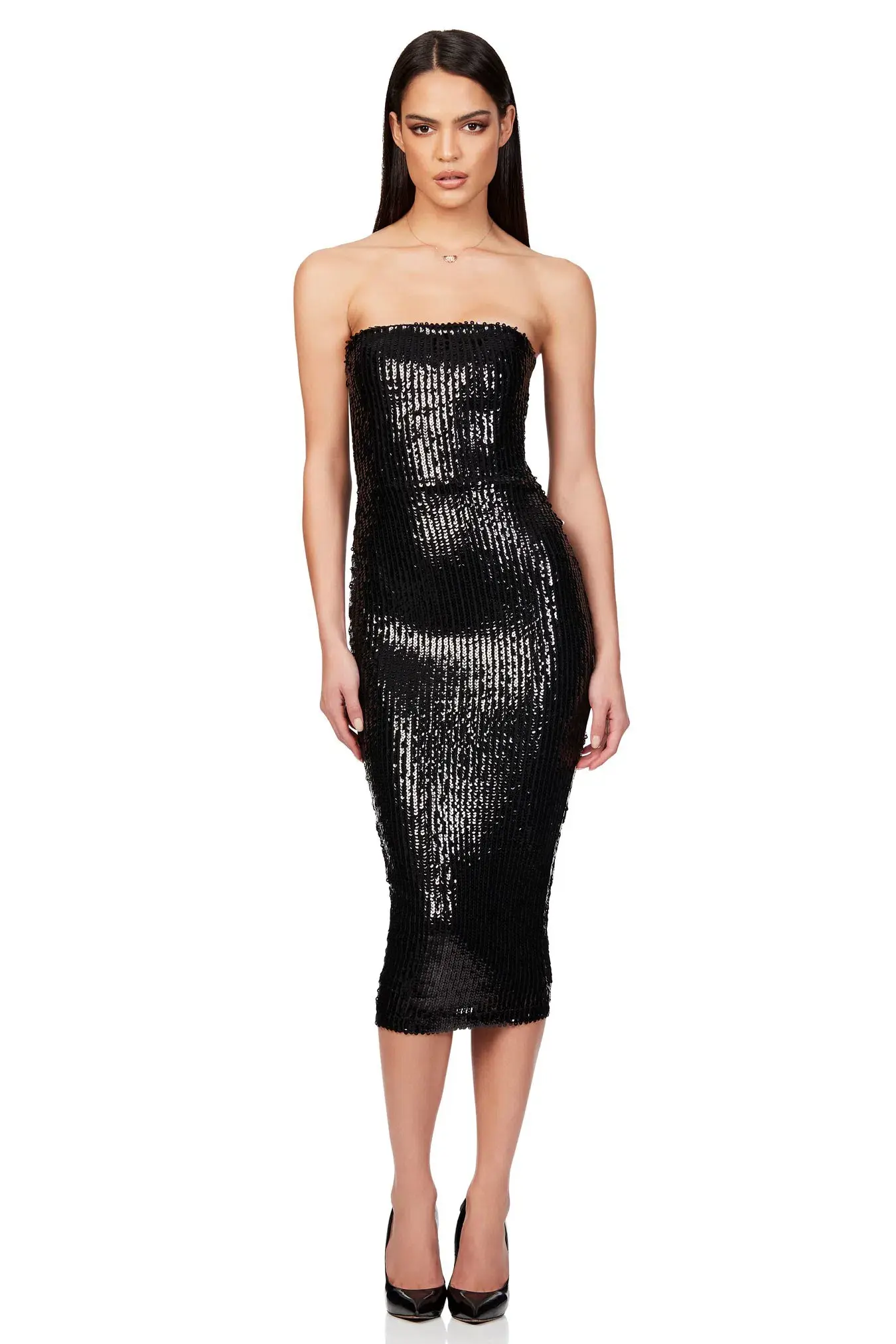 Nookie Mira Midi Dress Black Size 8 - Image 1