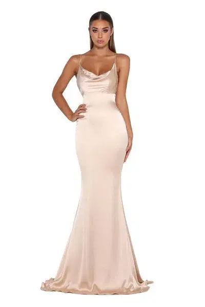 Portia and Scarlett Dana Gown Champagne Size 6 - Image 1
