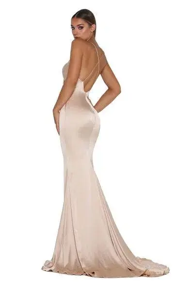 Portia and Scarlett Dana Gown Champagne Size 6 - Image 2