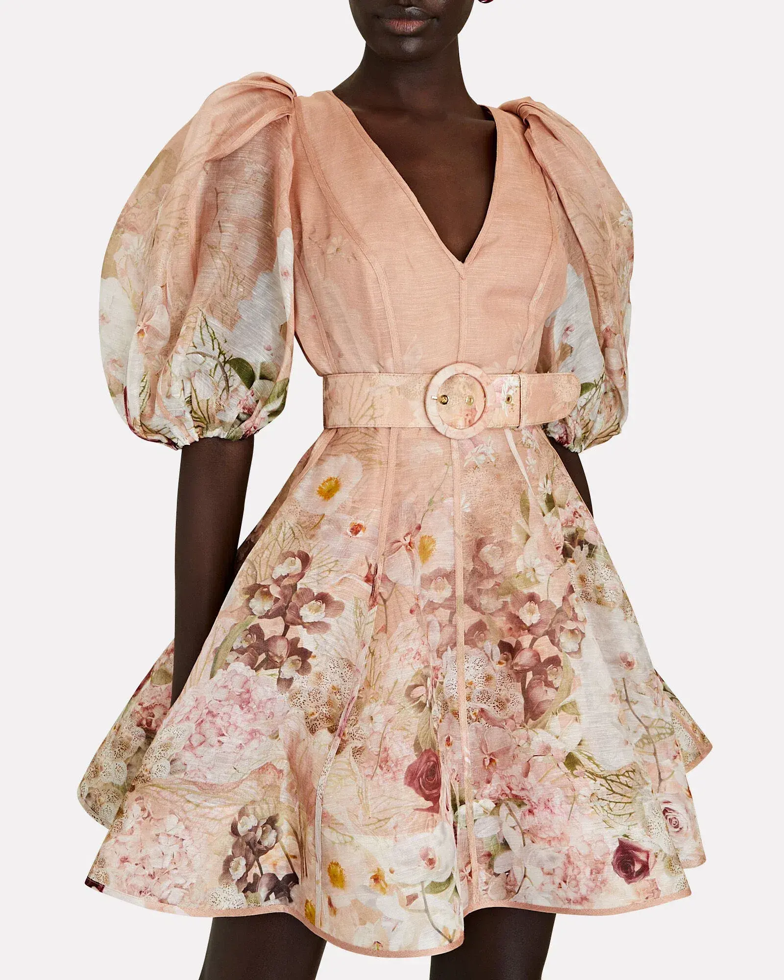 Zimmermann Dancer Puff Sleeve Mini Dress Pink Size 1 / Au 10 - Image 3