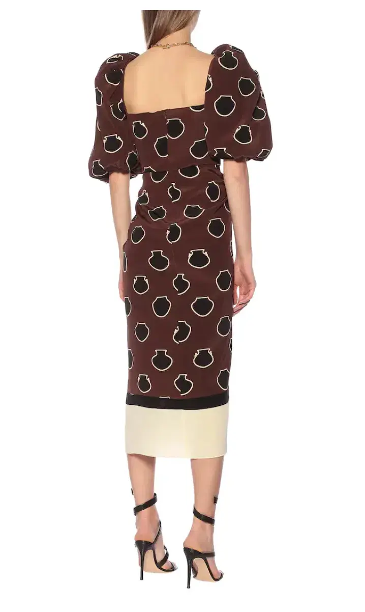 Johanna Ortiz Unexpected Territory Puff-Sleeve Silk Dress Size 2 - Image 3