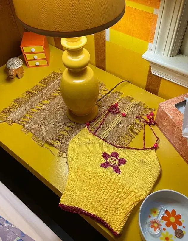Stahl knit yellow daisy tank Top - Image 4