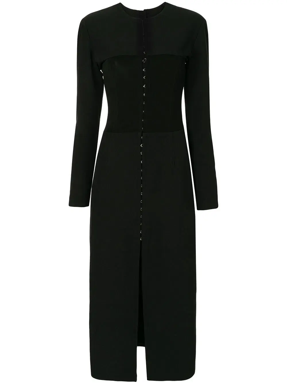 Dion Lee Front-Slit Midi Silk Dress Black Size 8 - Image 4