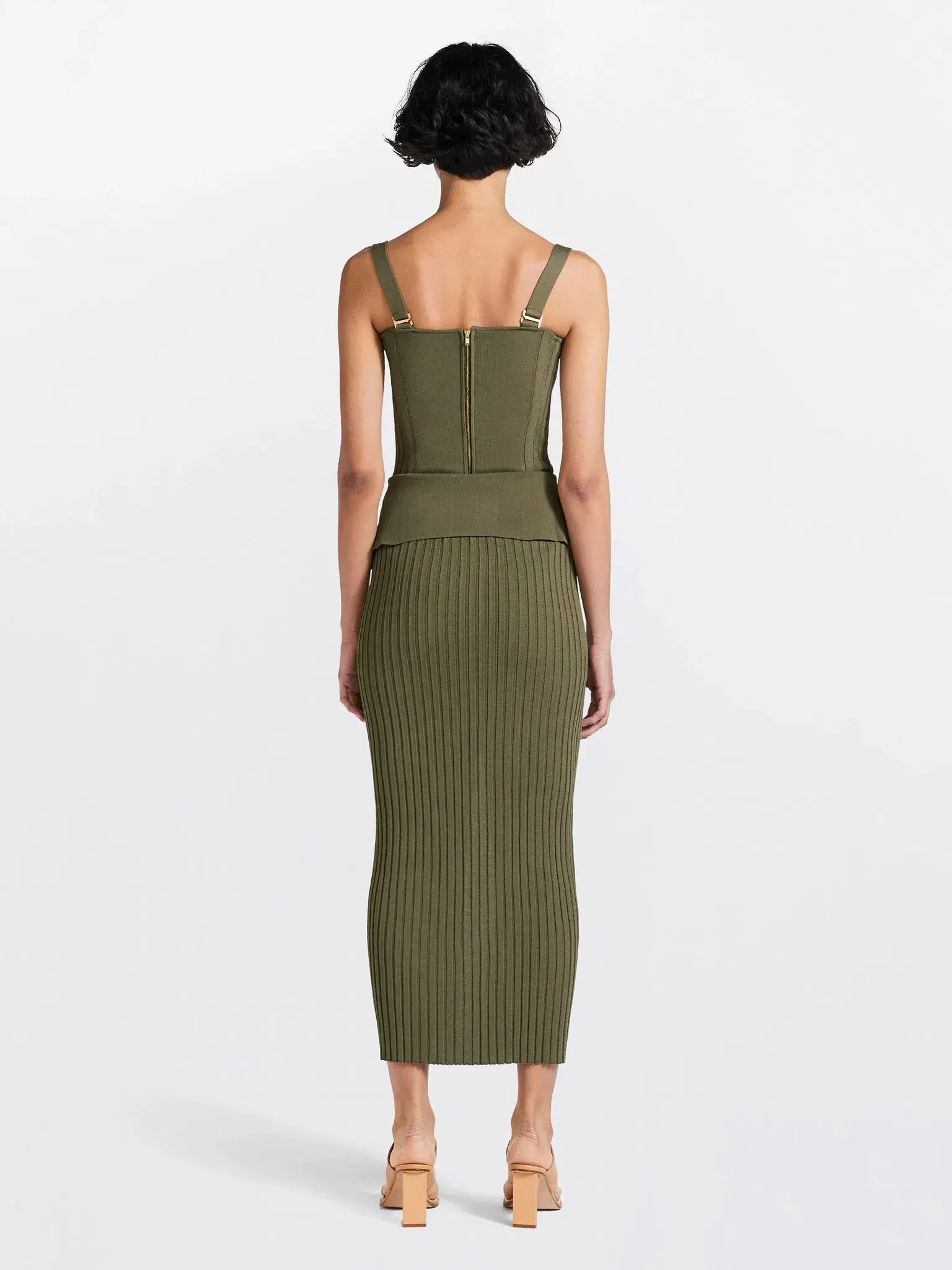 Dion Lee Lace up Eyelet Skirt Green Size 6 - Image 3