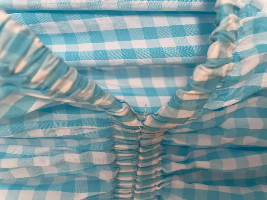 Scanlan Theodore Gingham Cutout Dress in Blue Size 8 for rent on The Volte - main image