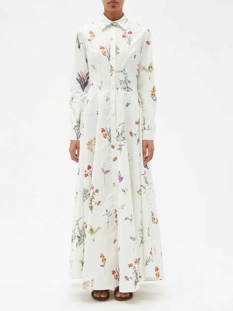 Evi Grintela Juliette Shirt Dress Print White Size AU 6  - Image 1