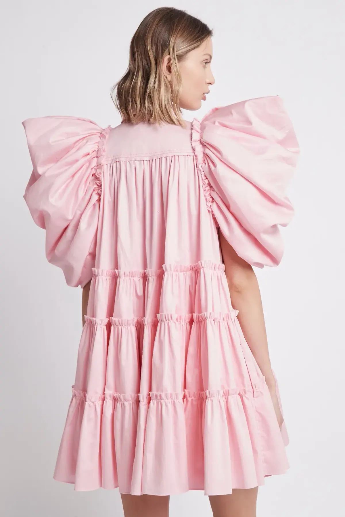 Aje Swift Butterfly Sleeve Smock Dress Pink Size AU 12 - Image 3