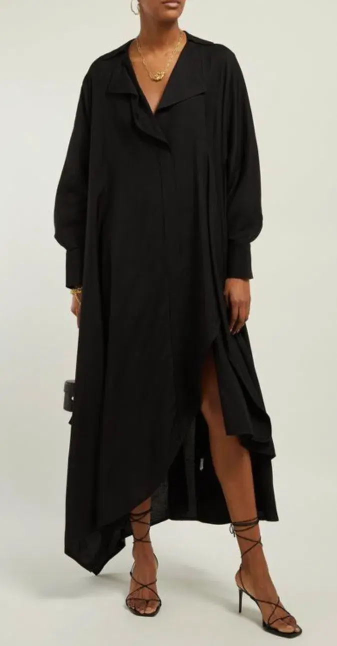 Jacquemus Rosaria Twill Dress In Black Size 6  - Image 1