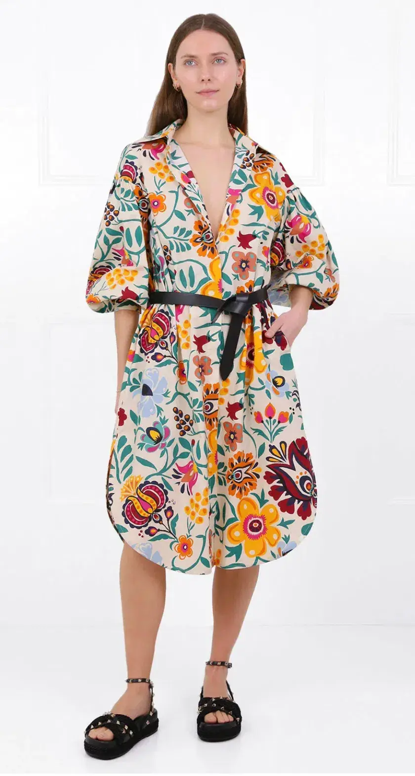 La Double J Big Shirt Dress Selva Bianco in Popeline Cotton Size AU 6 - Image 2