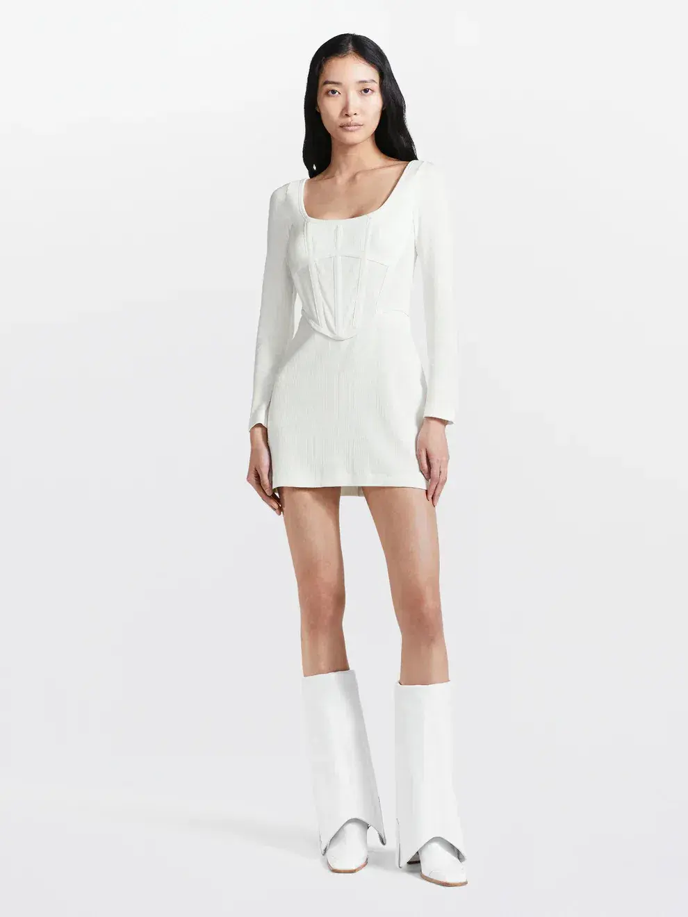Dion Lee Rib Corset Mini Dress Ivory Size 4 - Image 1