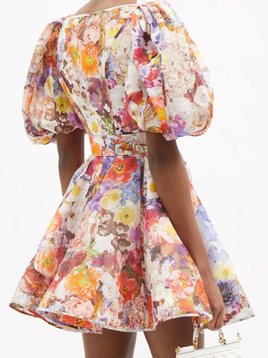 Zimmermann Prima Balloon Sleeve Floral Linen Dress Multi Floral Size 1 / Au 10 for rent on The Volte - main image