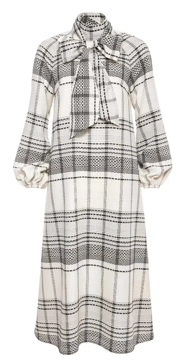 Lilli Jahilo Mary A-line Plaid Dress Woven White Size AU 6 - Image 3