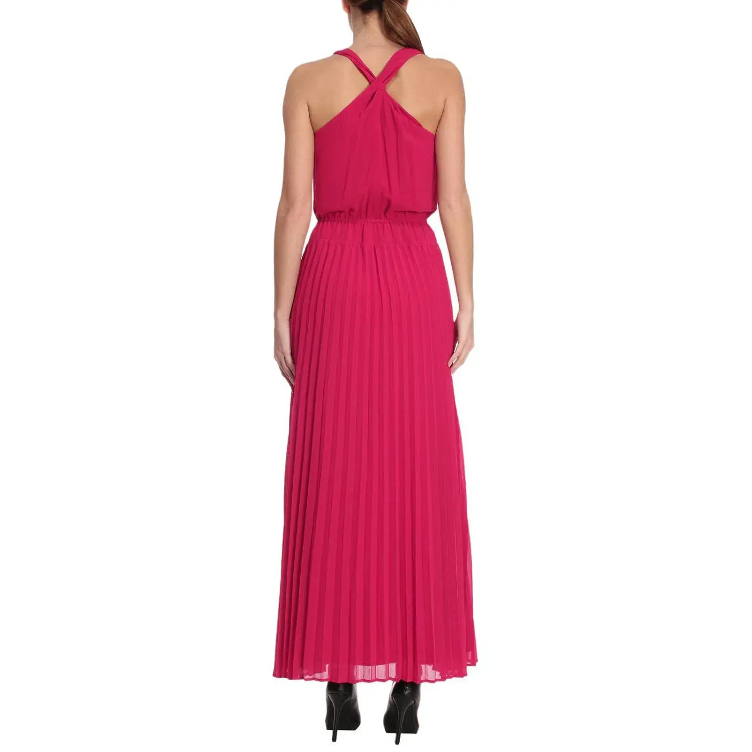 Patrizia Pepe Pleated Dress Fuchsia Size 40 - Image 3