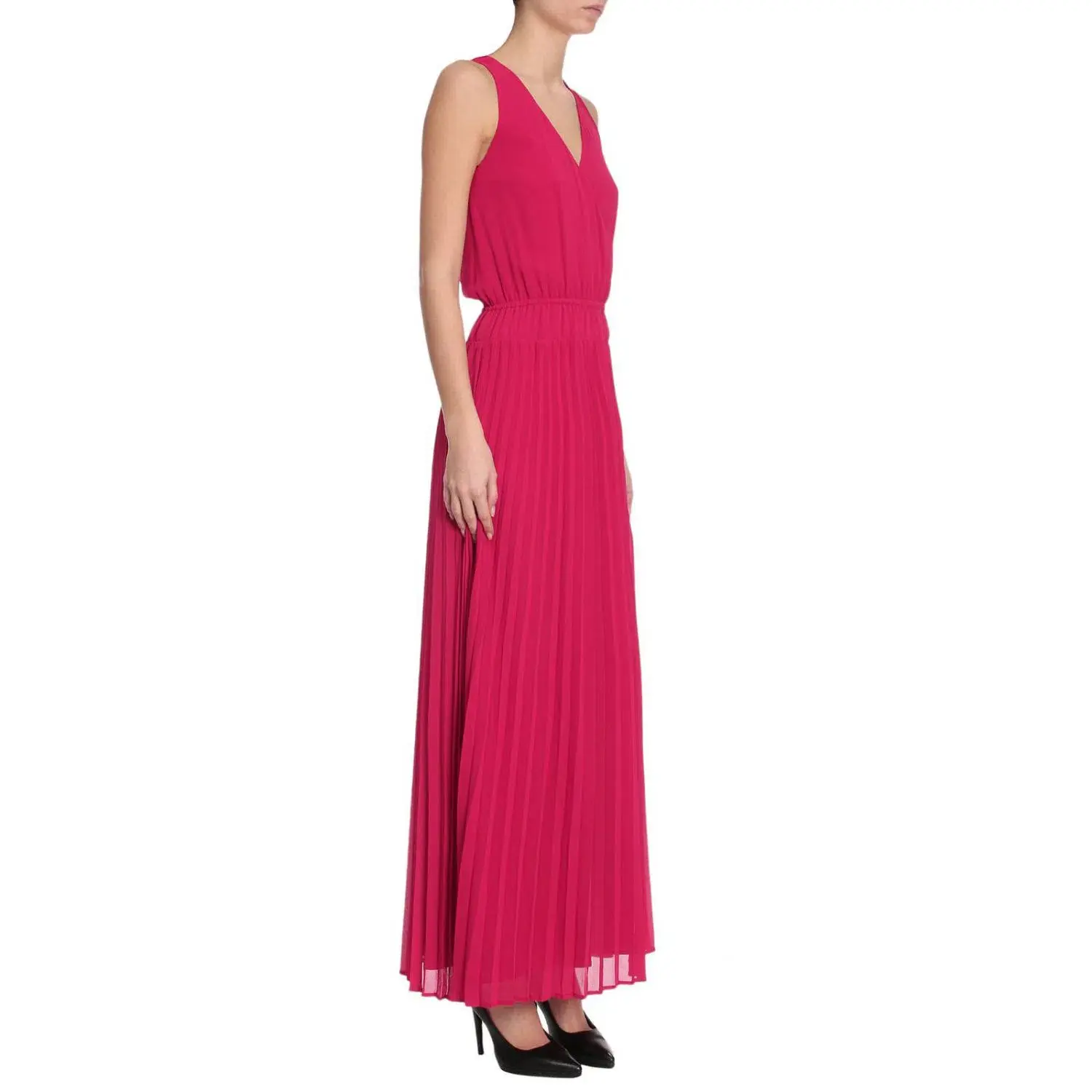 Patrizia Pepe Pleated Dress Fuchsia Size 40 - Image 2