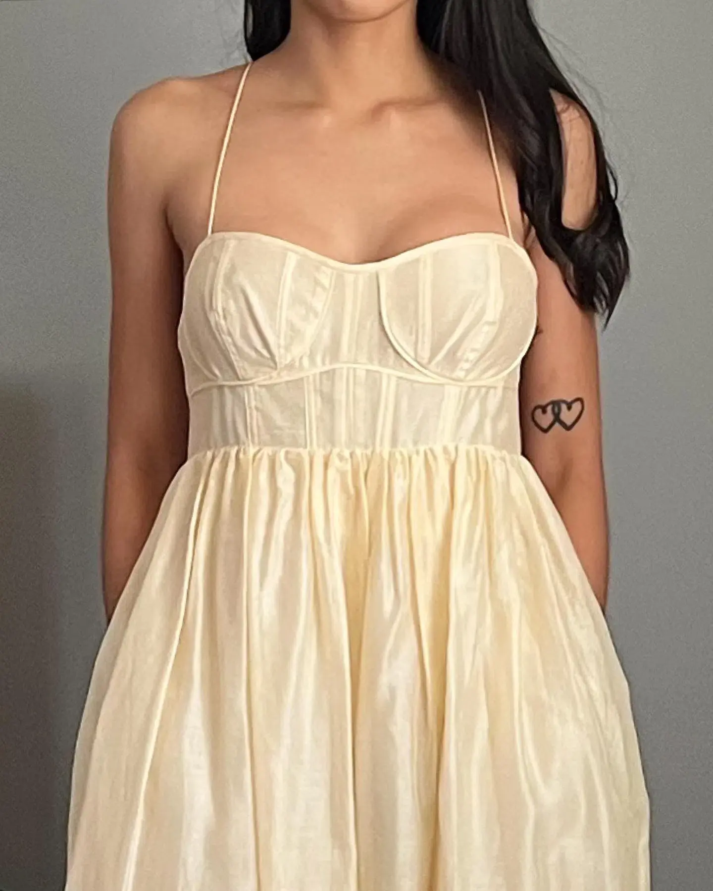 Ulla Johnson Mariza Cotton Blend Organza  Midi Dress Cream Size XS/Au 4 - Image 2