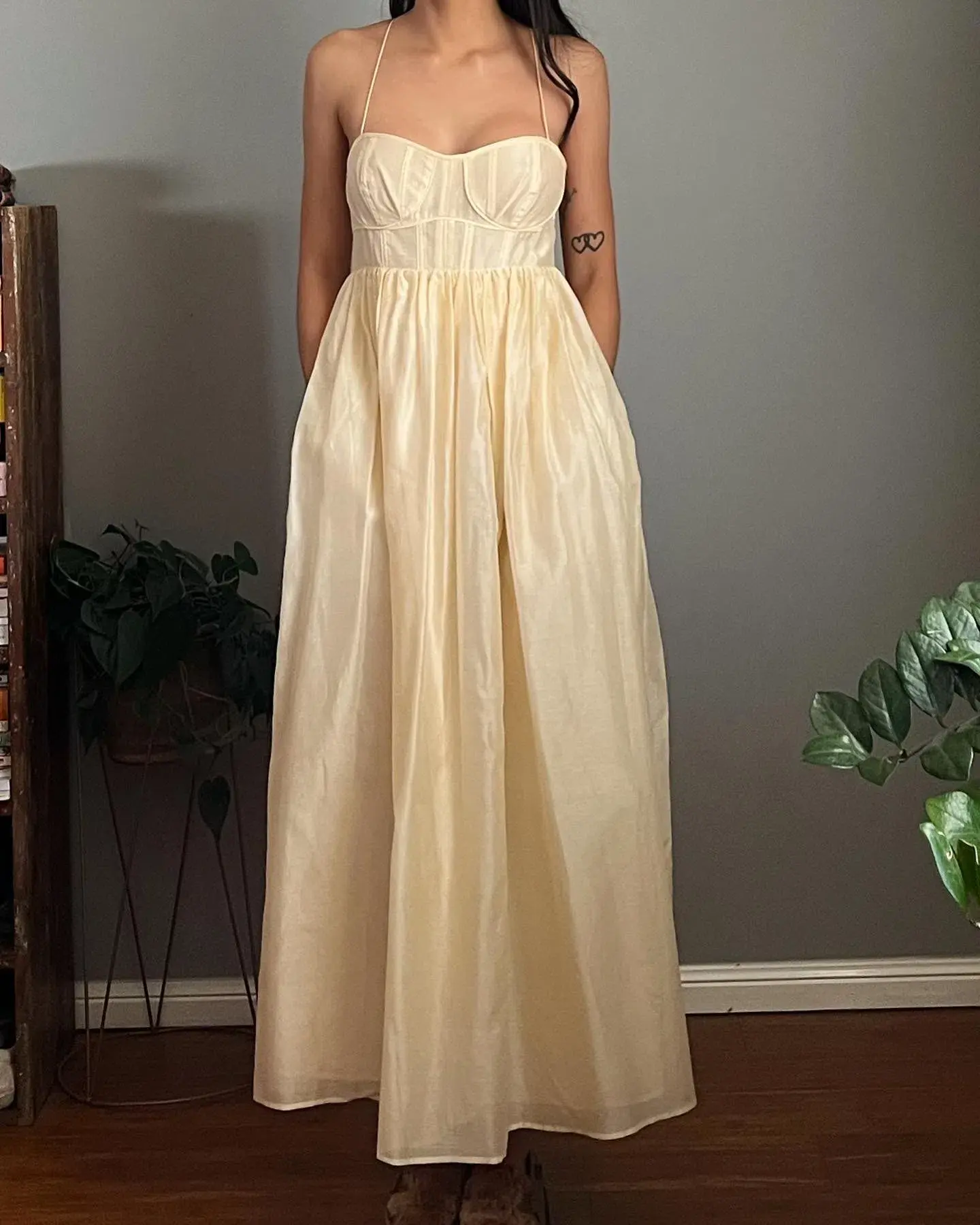 Ulla Johnson Mariza Cotton Blend Organza  Midi Dress Cream Size XS/Au 4 - Image 3